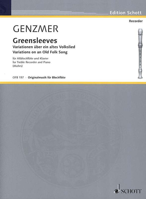 Genzmer: Greensleeves for Treble Recorder and Piano