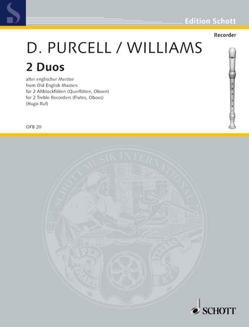 Purcell/ Williams: 2 Duos for 2 Treble Recorders
