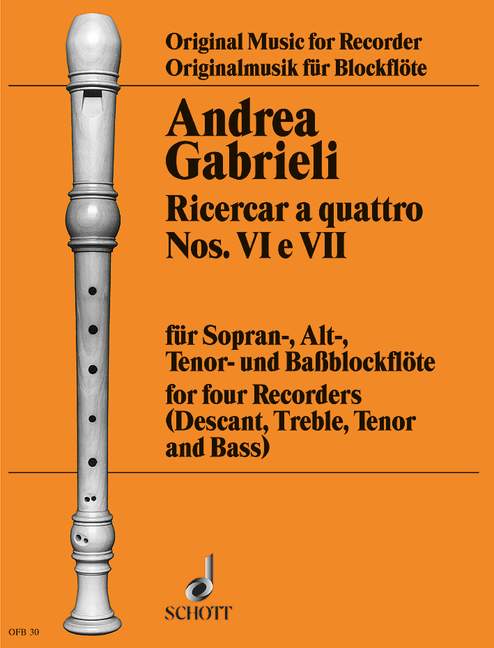 Gabrieli: Ricercari a quattro Nos. VI and VII for Recorder Quartet