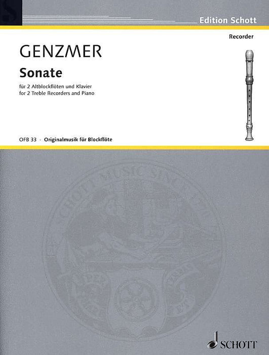 Genzmer: Sonata for 2 Treble Recorders and Piano