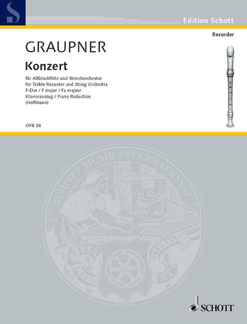 Graupner: Concerto in F Major for Treble Recorder and Basso Continuo - Piano Reduction