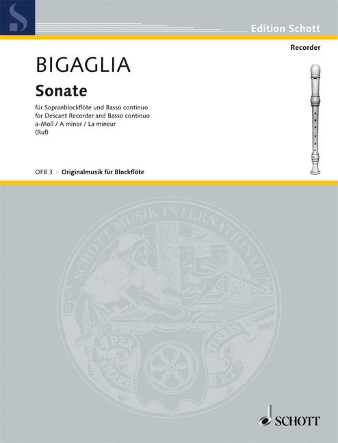 Bigaglia: Sonata in A Minor for Descant Recorder and Basso Continuo