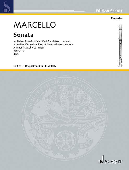 Marcello: Sonata in A Minor Op. 2/10 for Treble Recorder and Basso Continuo