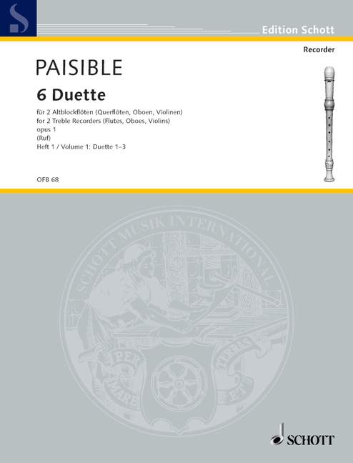 Paisible: 6 Duets from Op. 1 for Treble Recorders, Vol. 1