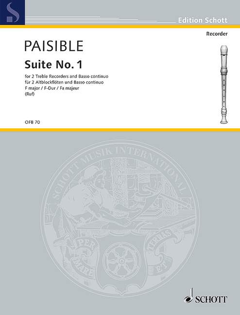 Paisible: Suite No. 1 in F Major for 2 Treble Recorders and Basso Continuo