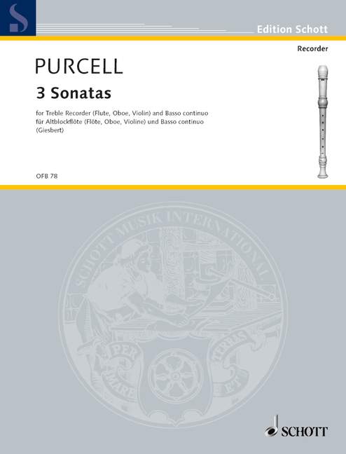 D. Purcell: 3 Sonatas for Treble Recorder and Basso Continuo