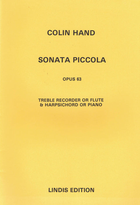 Hand: Sonata Piccola Op. 63 for Treble Recorder or Flute and Harpsichord or Piano