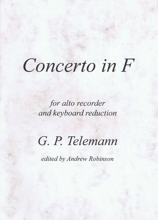 Telemann: Concerto in F Major for Alto Recorder and Keyboard Reduction