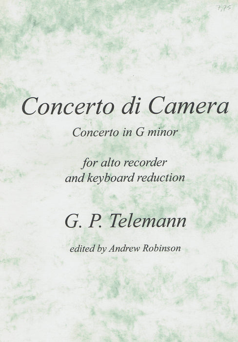 Telemann: Concerto di Camera in G Minor for Treble Recorder - Piano Reduction