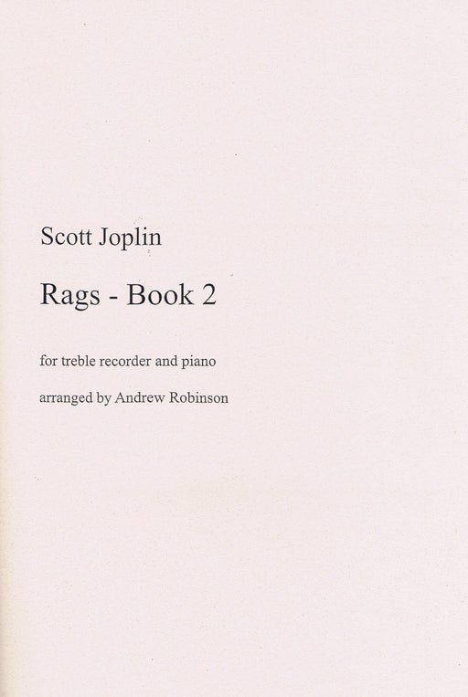 Joplin: Rags - Book 2 for Treble Recorder and Piano