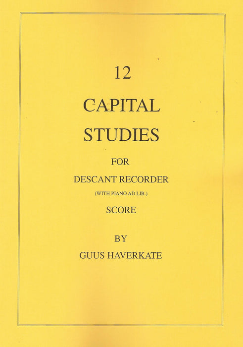 Haverkate: 12 Capital Studies for Descant Recorder