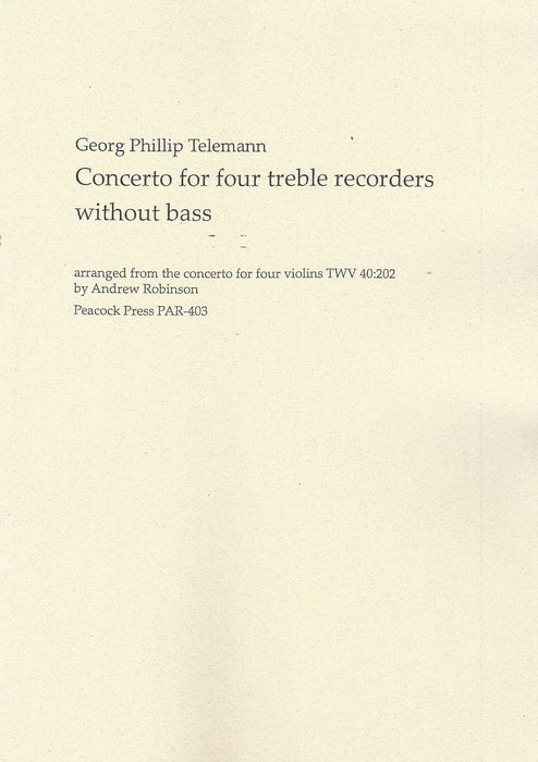 Telemann: Concerto for 4 Treble Recorders