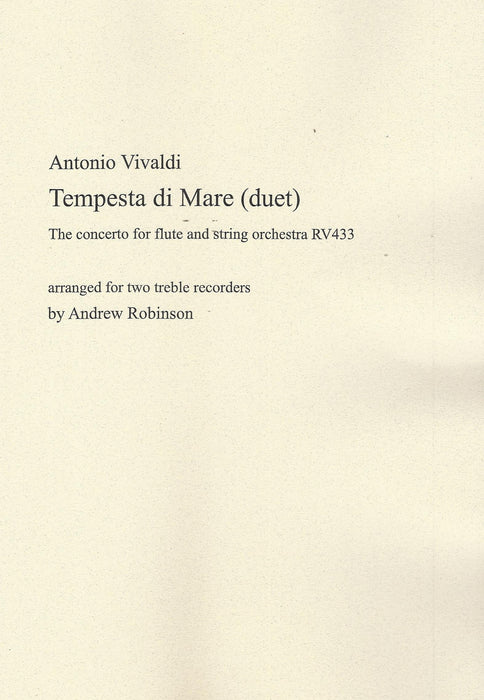 Vivaldi: Tempesta di Mare arranged for 2 Treble Recorders