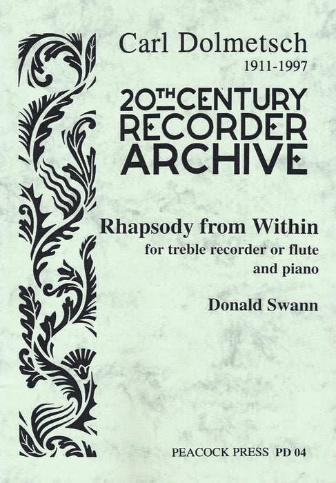 Swann: Rhapsody from Within for Treble Recorder or Flute and Piano