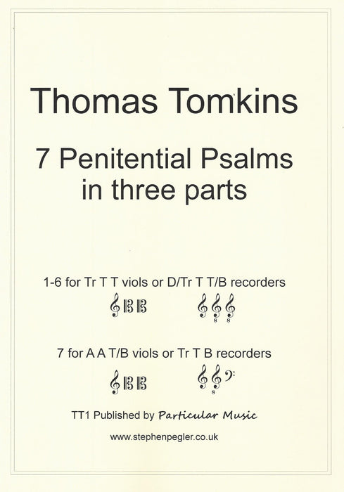 Tomkins: 7 Penitential Psalms in 3 Parts