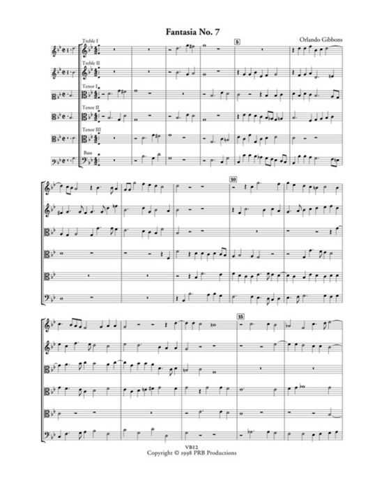 Gibbons: 3 Fantasias of 6 Parts for Viols