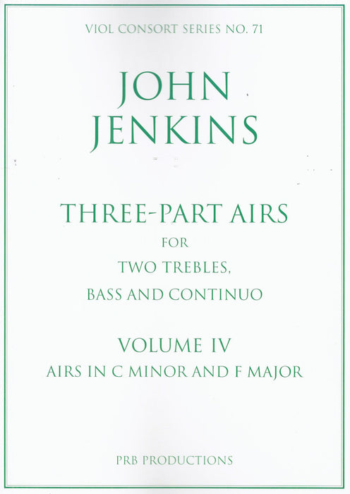 Jenkins: Three-Part Airs for 2 Trebles, Bass and Continuo