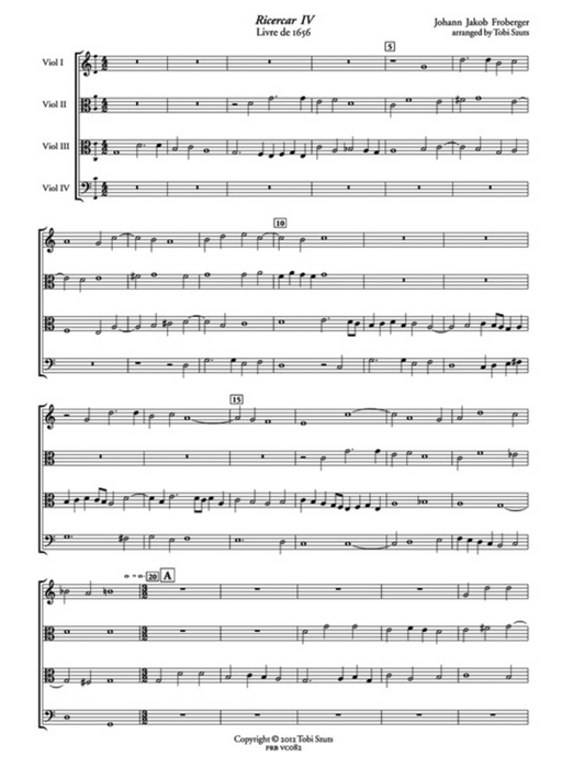 Froberger: Ricercars & Capriccios for Viol Quartet