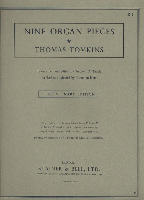Tomkins: Nine Organ Pieces