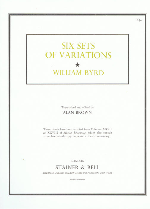 Byrd: Six Sets of Variations