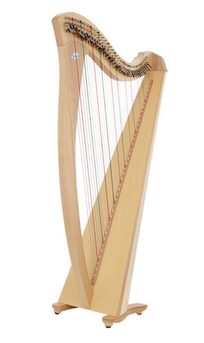 Gaia 38 string harp (Pedal tension strings) in mahogany finish by Salvi