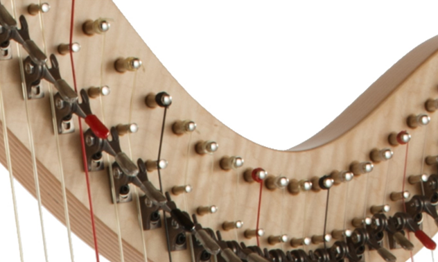 Troubadour VI 36 string harp (Gut strings) in black finish by Lyon & Healy