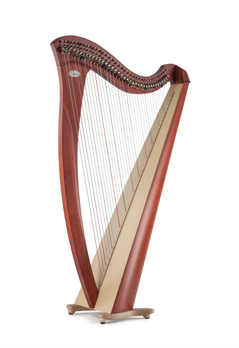 Gaia 38 string harp (Pedal tension strings) in cherry finish by Salvi