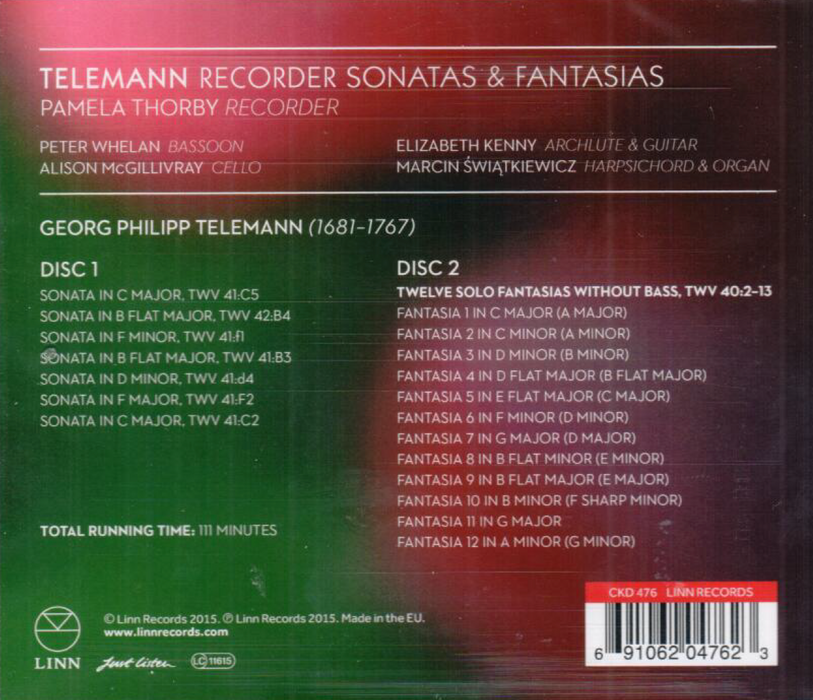 Pamela Thorby • Telemann: Recorder Sonatas & Fantasias (2CD)