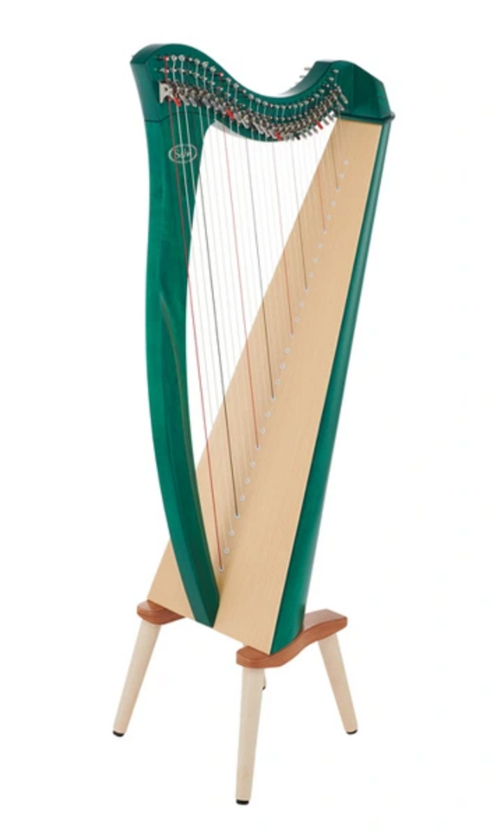 Juno 27 string harp (BioCarbon strings) in green finish by Salvi