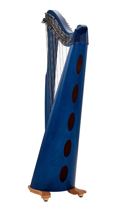 Mia 34 string harp (BioCarbon strings) in blue finish by Salvi