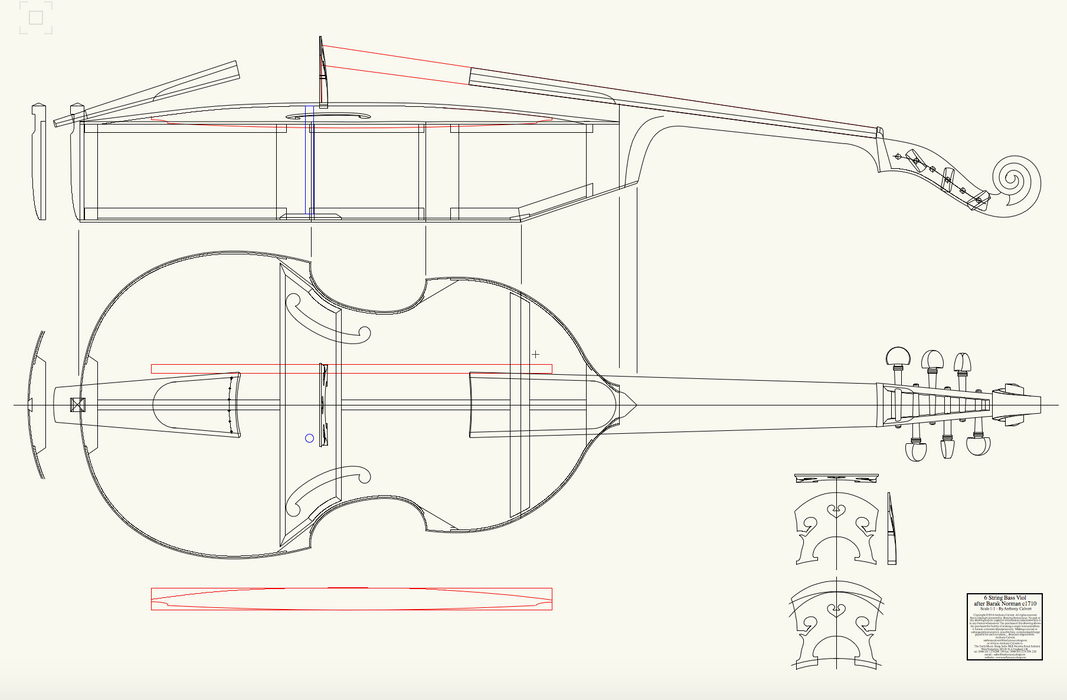 EMS 6 String Bass Viol Kit - for home assembly