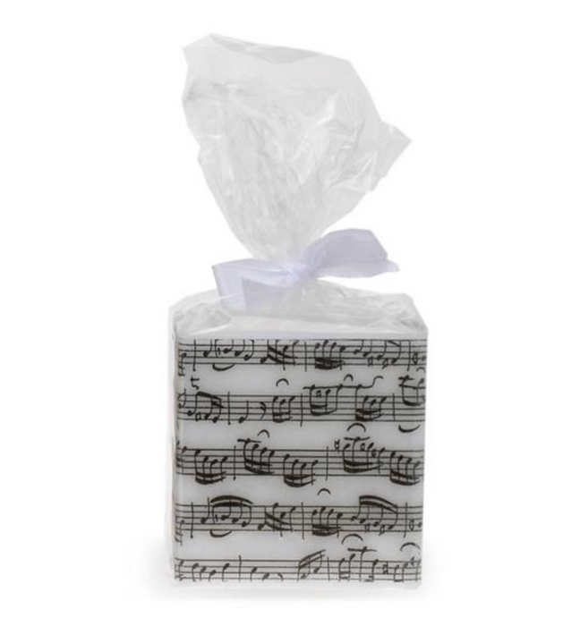 Square Candle with a Music Design