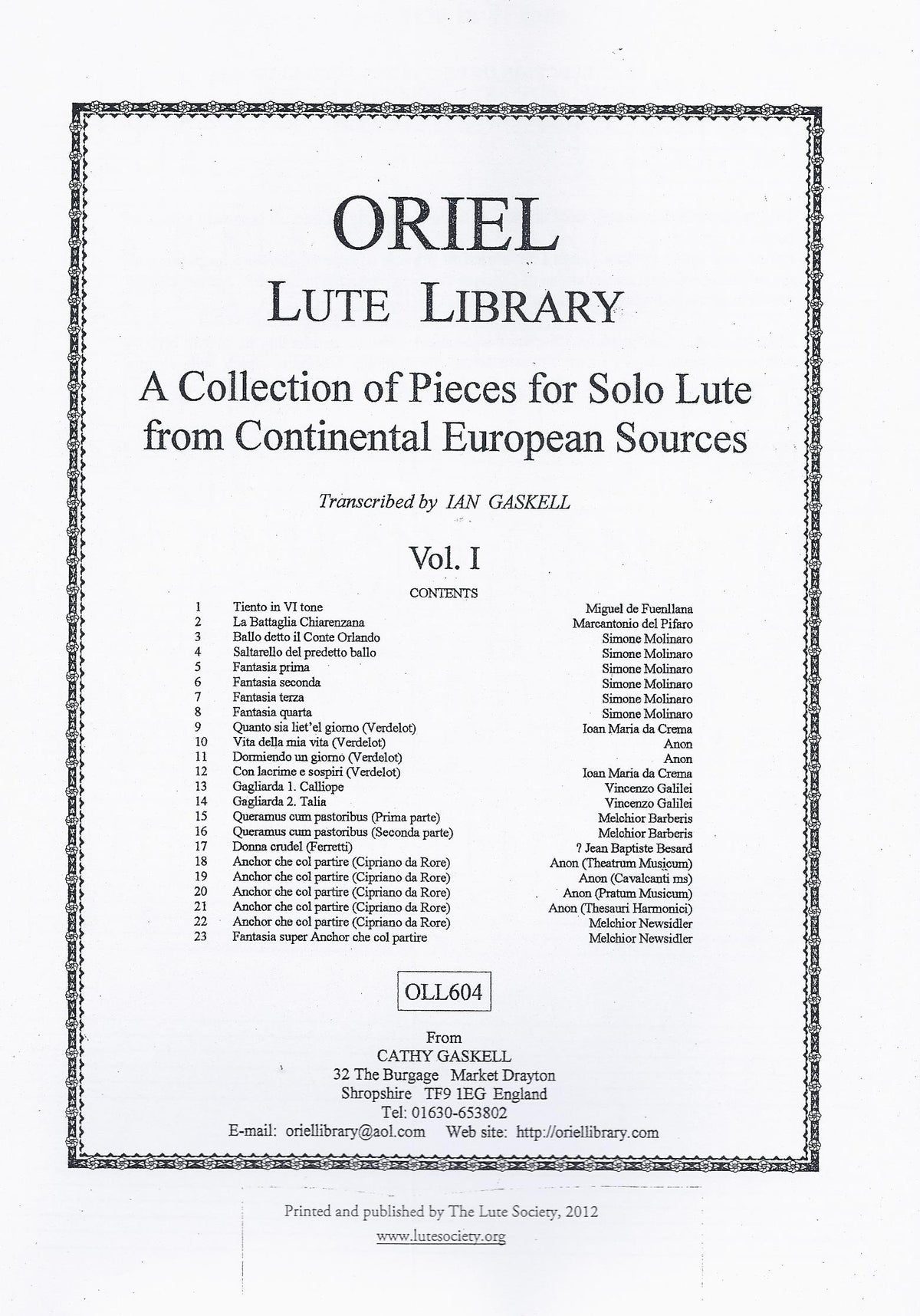 Collection: Contemporary European Lute Music