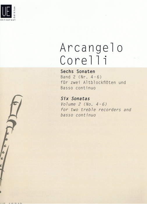 Corelli: 6 Sonatas for 2 Treble Recorders and Basso Continuo, Vol. 2 Sonatas 4-6