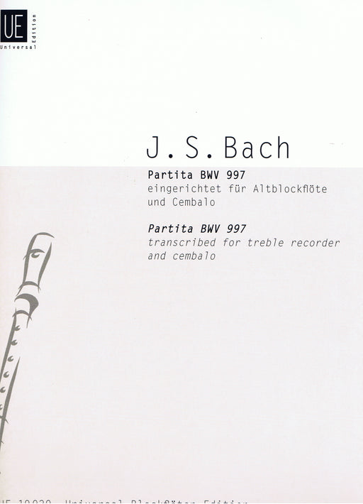 Bach: Partita BWV 997 arranged for Treble Recorder and Basso Continuo