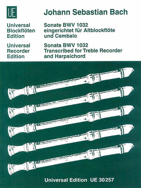Bach: Sonata BWV 1032 arranged for Treble Recorder and Obbligato Harpsichord
