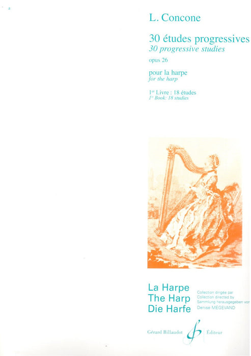 Concone: 30 Progressive Studies for the Harp, Op. 26