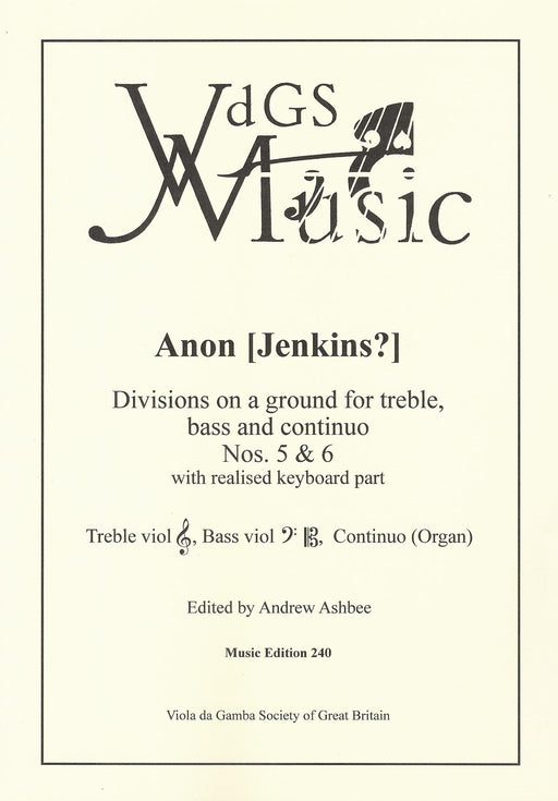 Anon (Jenkins.): Divisions on a Ground for Treble, Bass and Basso Continuo