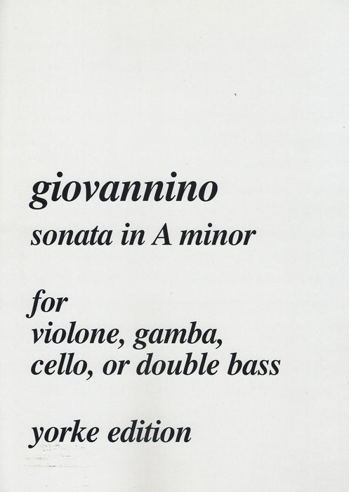 Giovannino: Sonata in A Minor for Violone and Basso Continuo