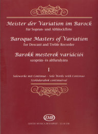 Various: Baroque Masters of Variation for Recorder - Vol. 1