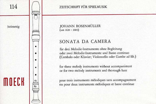 Rosenmuller: Sonata da Camera for 3 Recorders