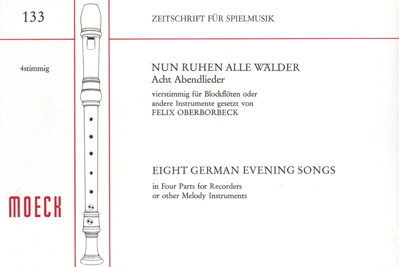 Various: 8 German Evening Songs for 4 Recorders