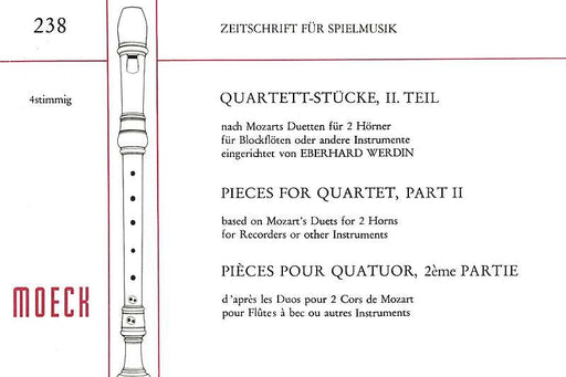 Werdin (ed.): Pieces for Quartet based on Mozart's Horn Duets, Vol. 2