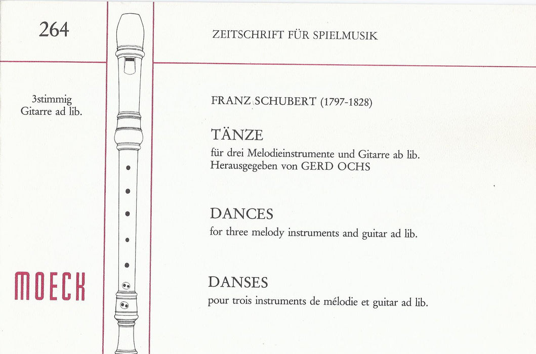 Schubert: Dances for 3 Melody Instruments and Guitar ad. lib.