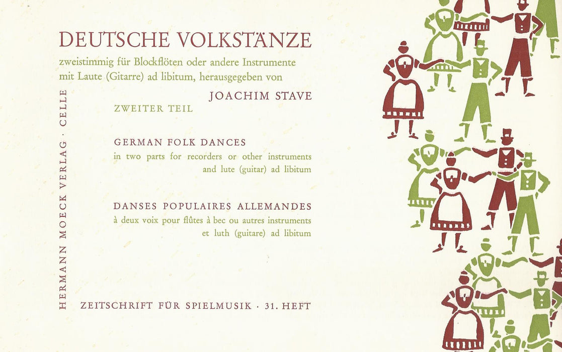 Various: German Folk Dances for 2 Recorders and Lute, Vol. 2