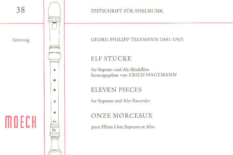 Telemann: 11 Pieces for Descant and Treble Recorders