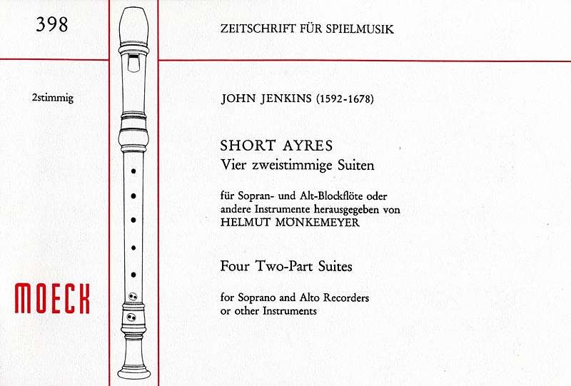 Jenkins: Short Ayres - 4 Two-Part Suites for 2 Recorders