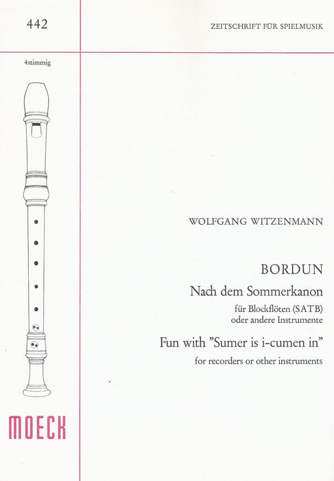 Witzenmann: BORDUN Fun with “ Summer is I-cumen in” for Recorder Quartet