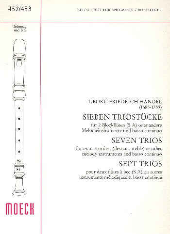 Handel: 7 Trios for 2 Recorders and Basso Continuo