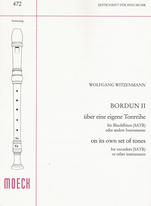 Witzenmann: Bordun II for Recorder Quartet